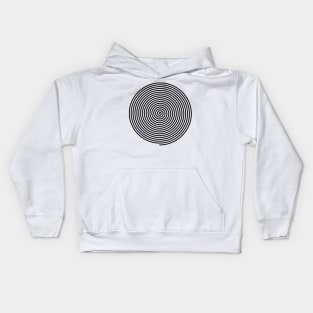 Hypnotic Trippy Visual Illusion in Black and White Kids Hoodie